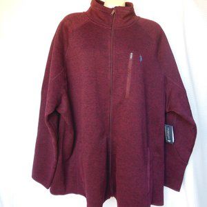 Big & Tall men’s burgundy  full zip sweater NWT 4 XL tall US POLO ASSOCIATION